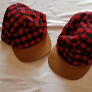 Boys Red/Black Checked Hats